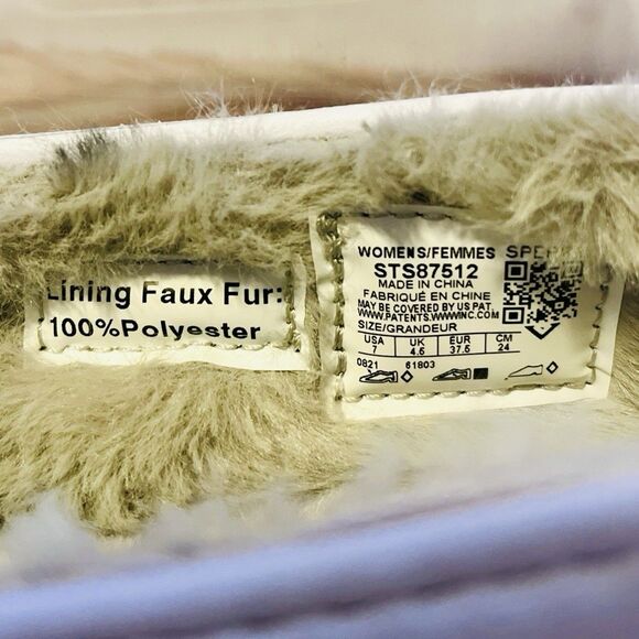 Sperry Top Sider A/O Float Cozy Casual Boat Shoes Women's 7 White Faux Fur Lined - Picture 7 of 8